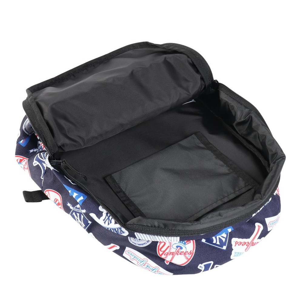 エムエルビー（MLB）（キッズ）リュック イーカム 総柄キッズリュック 紺 YK-MBBKM22/NAVY B5サイズ収納可 シンプル おしゃれ カジュアル