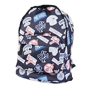 (キッズ)リュック イーカム 総柄キッズリュック 紺 YK-MBBKM22/NAVY B5サイズ収納可 シンプル おしゃれ カジュアル