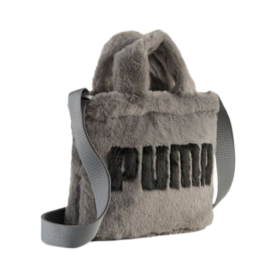 プーマ（PUMA）（レディース、キッズ）バック UP  FAUX  ファー  ミニ  ショッパーバッグ  1.5L  グレー 09171303