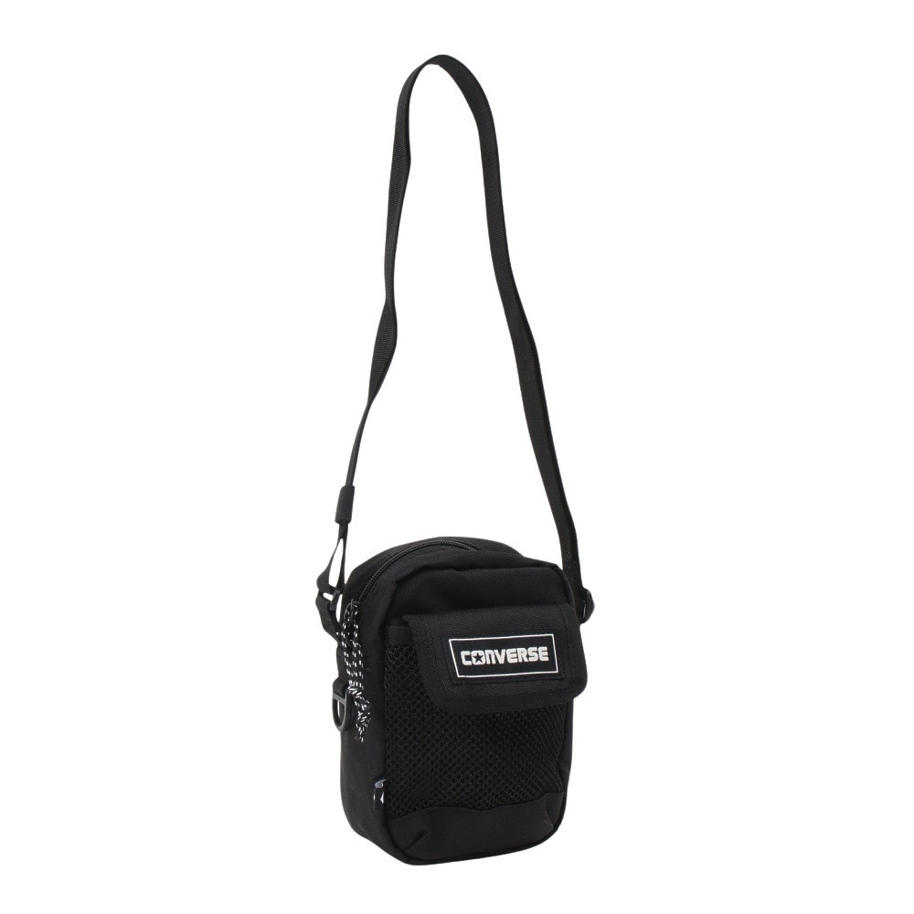 コンバース（CONVERSE）（メンズ、レディース、キッズ）ミニショルダーバッグ 黒 1L 41700022 旅行 フェス コンパクト サイドリング 肩掛け 斜め掛け カジュアル 