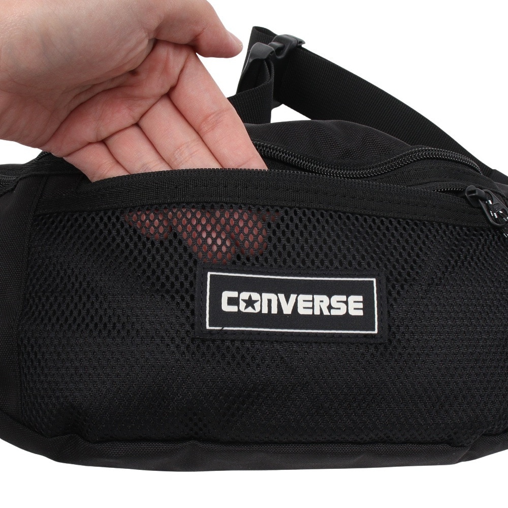 コンバース（CONVERSE）（メンズ、レディース、キッズ）ウエストバッグ 黒 2L 41700032 ウエストポーチ ウェストポーチ ボディバッグ カジュアル 旅行 トラベル ウォーキング