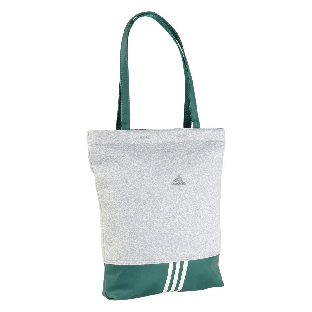 アディダス（adidas）（メンズ、レディース）バッグ スウェット トートバッグ XE グレー×緑 KSA31-JN6643 トート サブバッグ 肩掛け 手持ち 通勤 通学