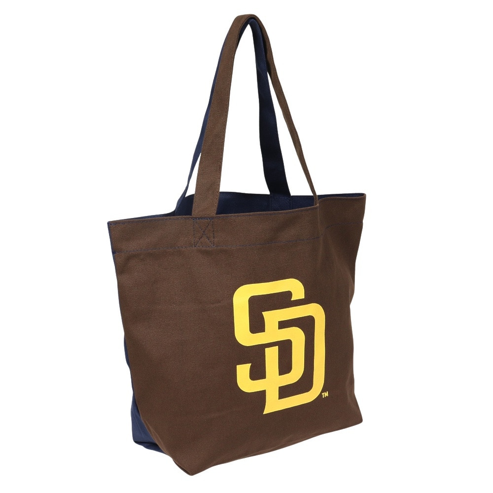 エムエルビー（MLB）（メンズ）キャンバストート トートドジャース パドレス MLB-TTB03 BLUExBROWN