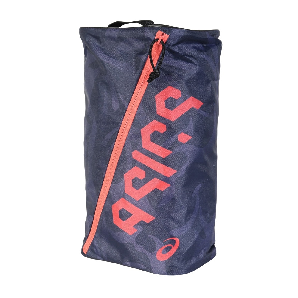 アシックス（ASICS）（メンズ、レディース、キッズ）ヘックスグラフィックシューズケース 紺 赤 Lサイズ 3033C085.500 シューズバッグ 靴入れ シューズ入れ  