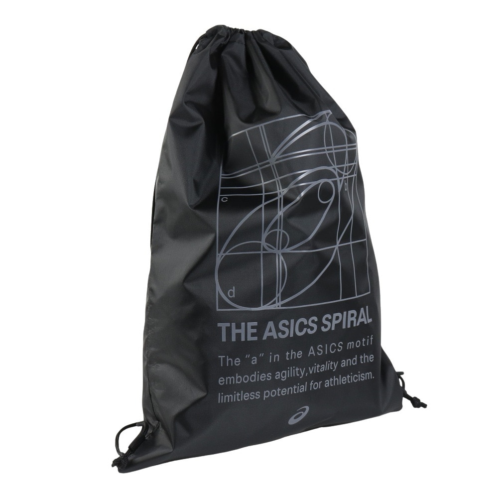 アシックス（ASICS）（メンズ）シーズングラフィックライトサック 黒 Lサイズ  3033C084.001 ジムバッグ ナップザック シューズバッグ ジム トレーニング
