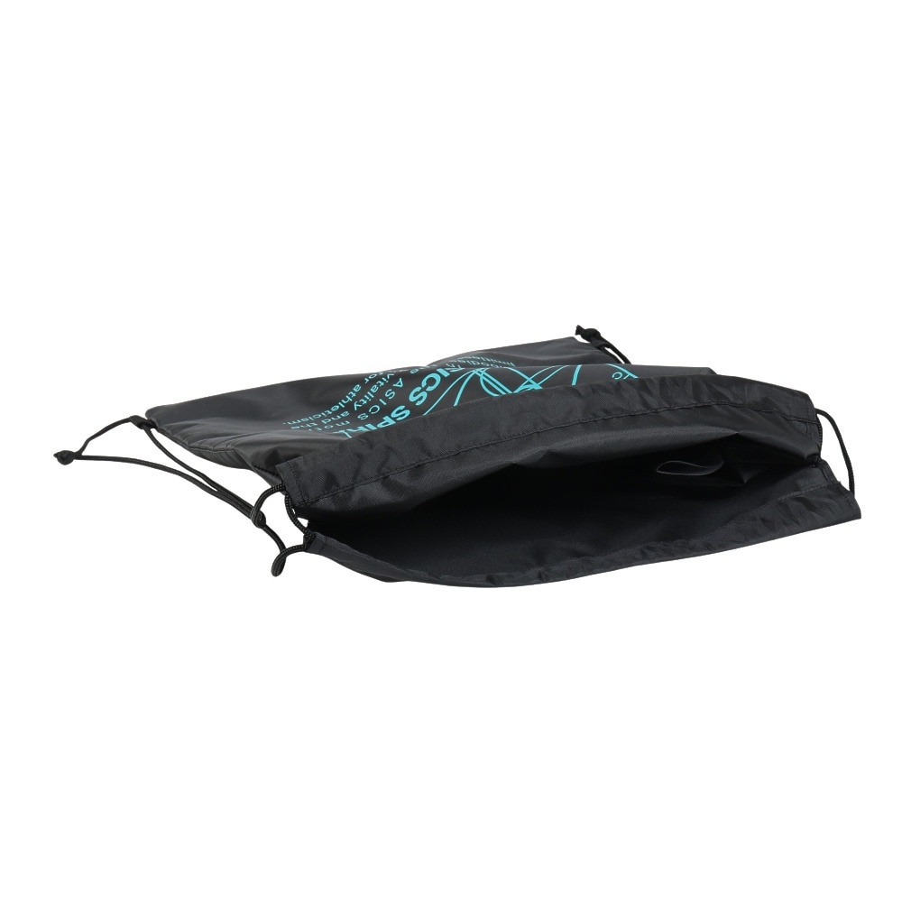 アシックス（ASICS）（メンズ）シーズングラフィックライトサック 黒 青 Lサイズ 3033C084.002 ジムバッグ ナップザック シューズバッグ ジム トレーニング