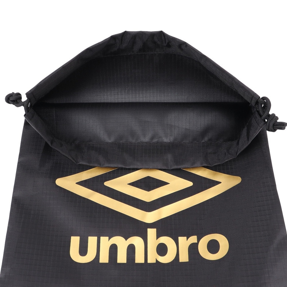 アンブロ（UMBRO）（メンズ、レディース、キッズ）マルチバックM 紺 28×40cm 黒 UF5SBP04U BK ナップザック ジムバッグ サブバッグ 運動用バッグ