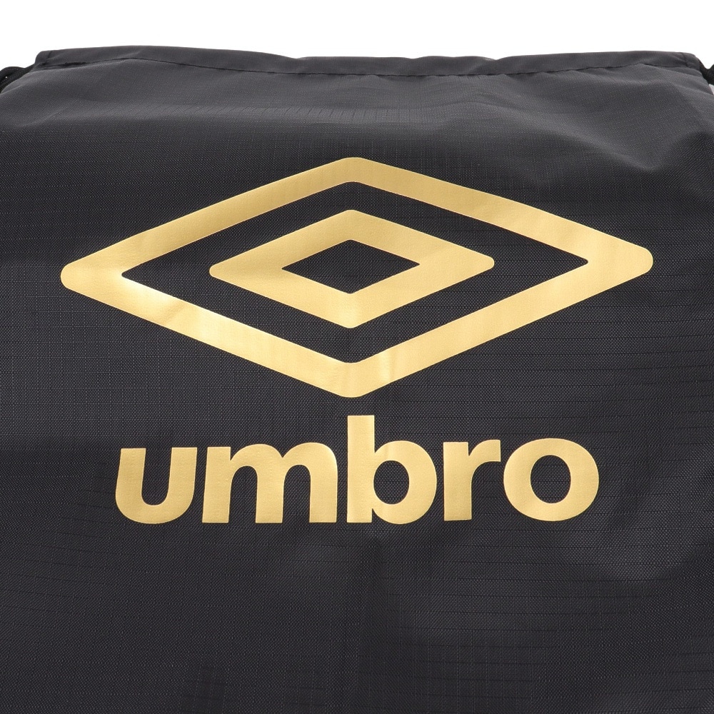 アンブロ（UMBRO）（メンズ、レディース、キッズ）マルチバックM 紺 28×40cm 黒 UF5SBP04U BK ナップザック ジムバッグ サブバッグ 運動用バッグ