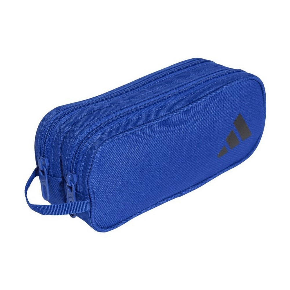 アディダス（adidas）（メンズ、レディース、キッズ）ペンシルケース 2ジッパー 青 KPU38-JD1305 筆箱 筆記用具入れ 学校 学生 新調 新学期 プレゼント ロゴ