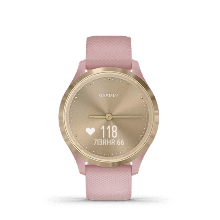 ガーミン（GARMIN）（メンズ、レディース）スマートウォッチ ヴィヴォムーブ3S VIVOMOVE 3S Dust Rose / Light Gold 010-02238-71