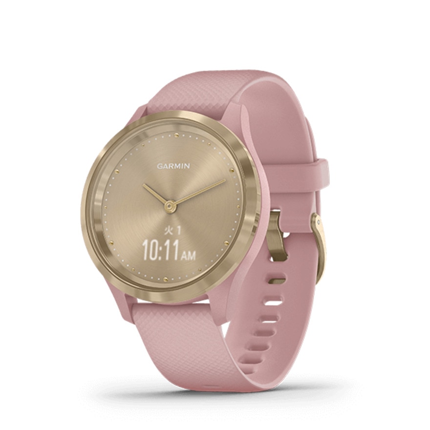 ガーミン（GARMIN）（メンズ、レディース）スマートウォッチ ヴィヴォムーブ3S VIVOMOVE 3S Dust Rose / Light Gold 010-02238-71