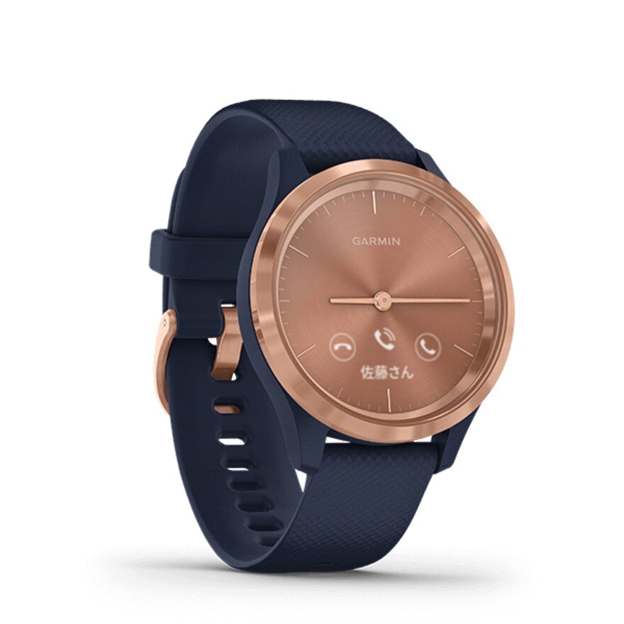 ガーミン（GARMIN）（メンズ、レディース）スマートウォッチ ヴィヴォムーブ3S Navy / Rose Gold 010-02238-73