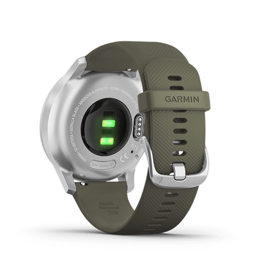 ガーミン（GARMIN）（メンズ、レディース）時計 スマートウォッチ ヴィヴォムーブ VIVOMOVE Style Moss Green / Silver 010-02240-71