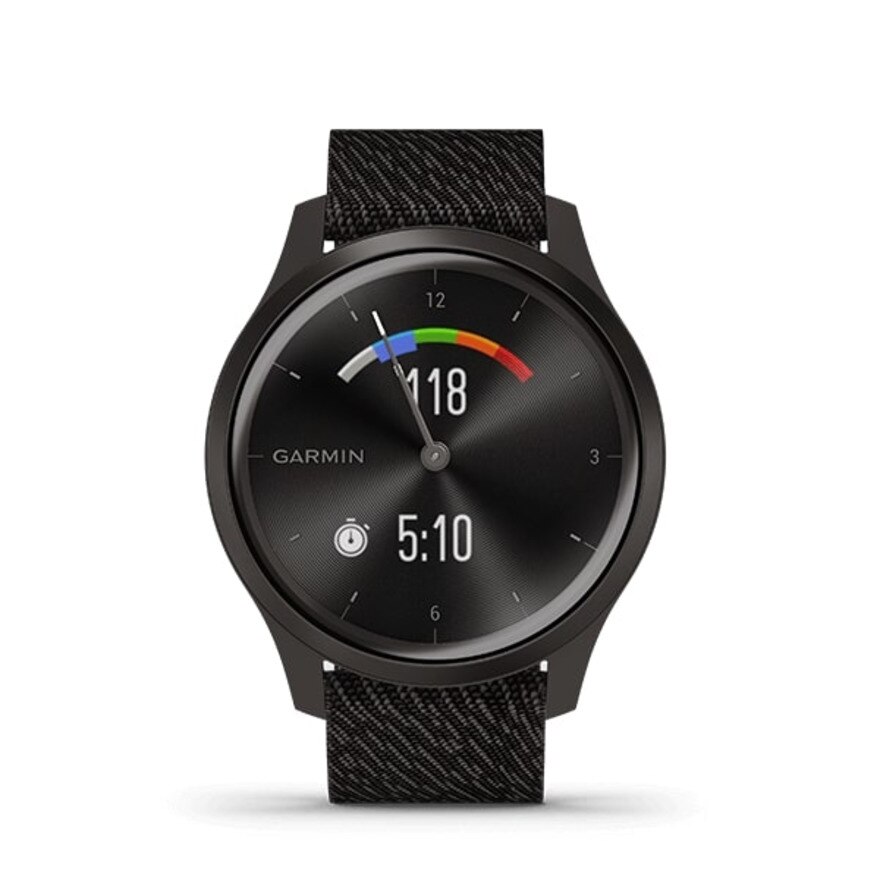 ガーミン（GARMIN）（メンズ、レディース）スマートウォッチ ヴィヴォムーブ Style Black Pepper Nylon / Slate 010-02240-73