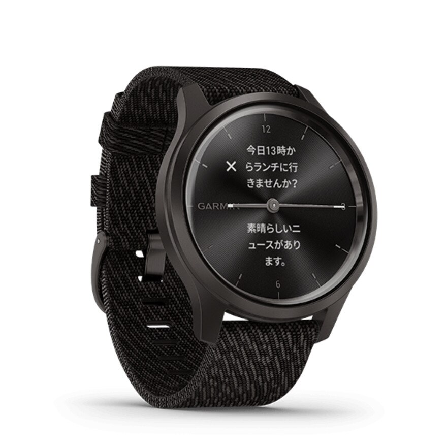 ガーミン（GARMIN）（メンズ、レディース）時計 スマートウォッチ ヴィヴォムーブ VIVOMOVE Style Black Pepper Nylon / Slate 010-02240-73