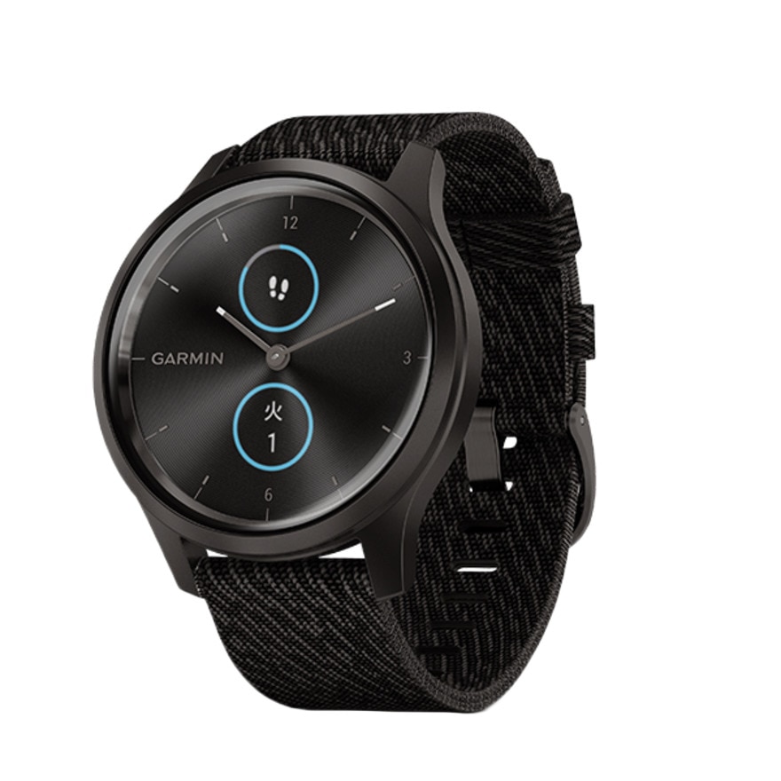 GARMIN 時計 スマートウォッチ ヴィヴォムーブ VIVOMOVE Style Black Pepper Nylon / Slate 010-02240-73 ＦＦ 90 時計・歩数計