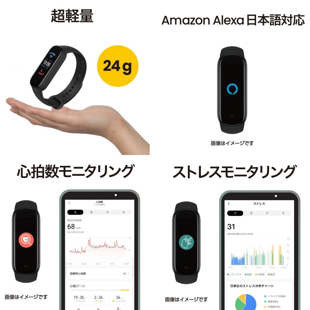 AMAZFIT（AMAZFIT）（メンズ、レディース）スマートウォッチ BAND 5 グリーン sp170022C08