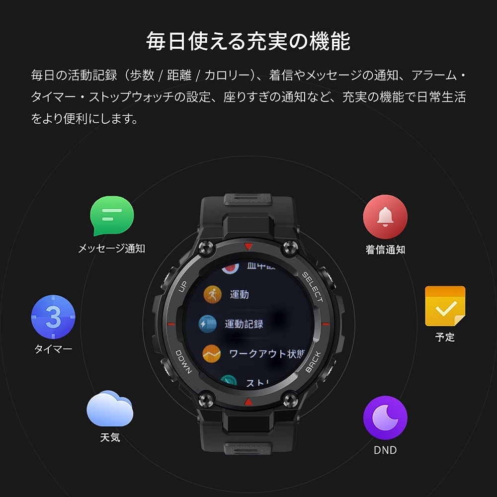 AMAZFIT（AMAZFIT）（メンズ、レディース）スマートウォッチ T-Rex Pro ブルー sp170036C04