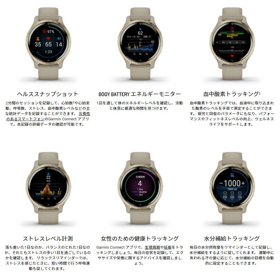 ガーミン（GARMIN）（メンズ、レディース）スマートウォッチ 時計 Venu2S ヴェニュー2S Mist Gray/Silver 010-02429-62