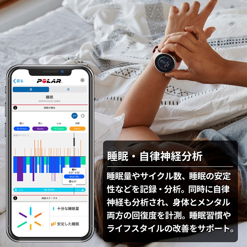 ポラール（POLAR）（メンズ、レディース）スマートウォッチ 時計 UNITE レッド 900100641