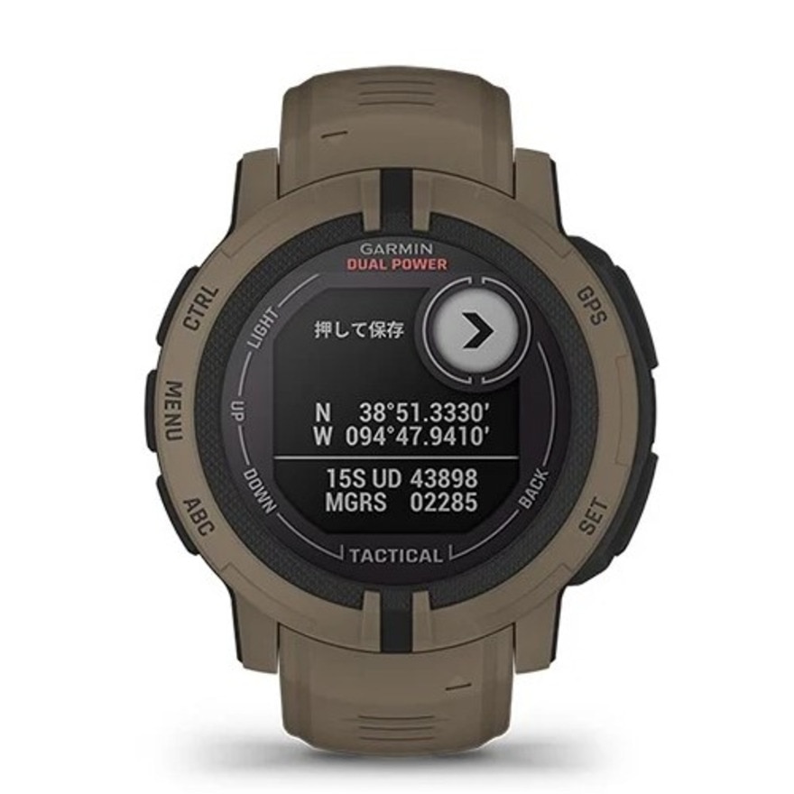ガーミン（GARMIN）（メンズ、レディース）スマートウォッチ 時計 インスティンクト2 Instinct 2 DUAL POWER タクティカル カーキ 010-02627-44