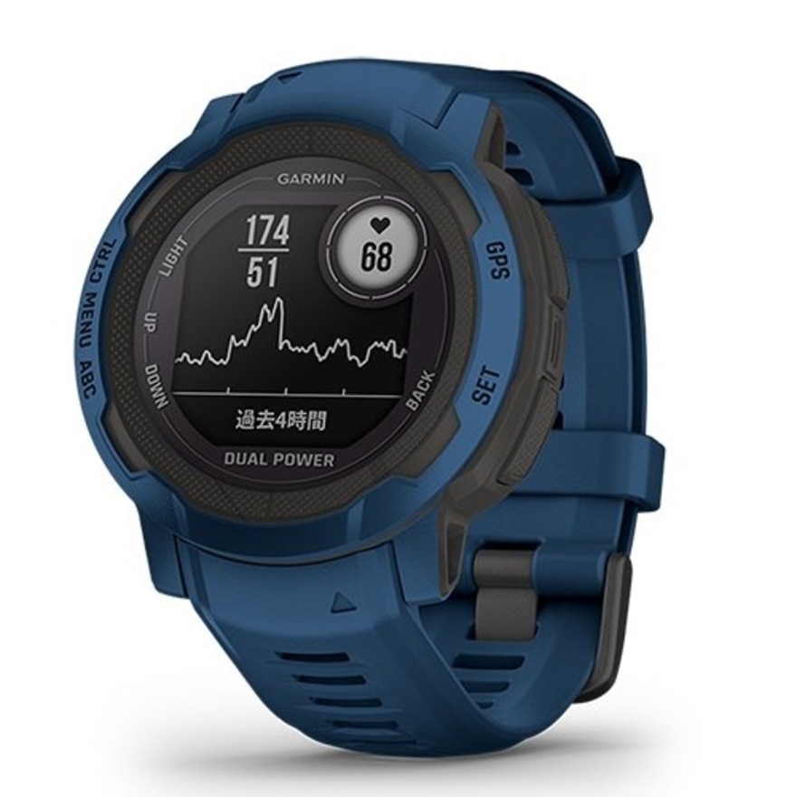 ガーミン（GARMIN）（メンズ、レディース）スマートウォッチ 時計 Instinct 2 DP ブルー 010-02627-46