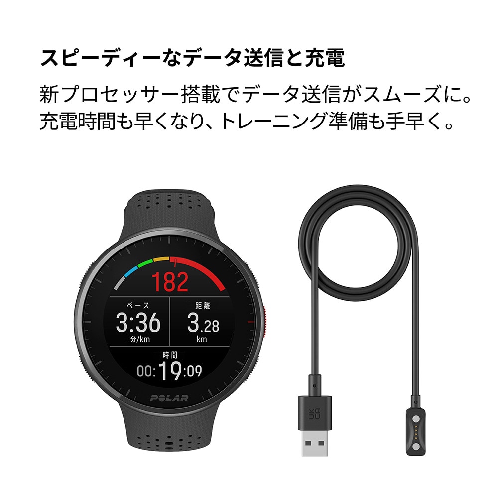 ポラール（POLAR）（メンズ、レディース）スマートウォッチ 時計  PACER PRO カーボンSーL ランニングウォッチ 900102178