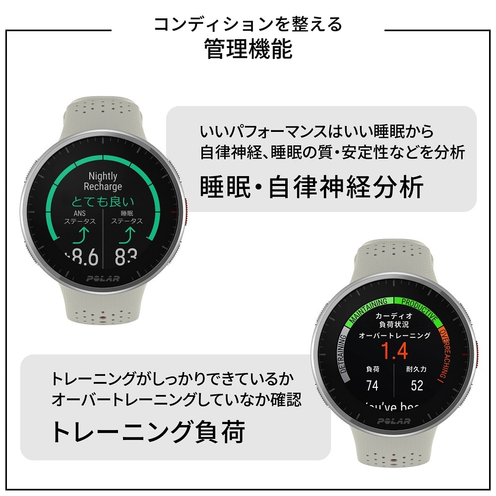 ポラール（POLAR）（メンズ、レディース）スマートウォッチ 時計 PACER PRO ホワイトレッドSーL 900102180