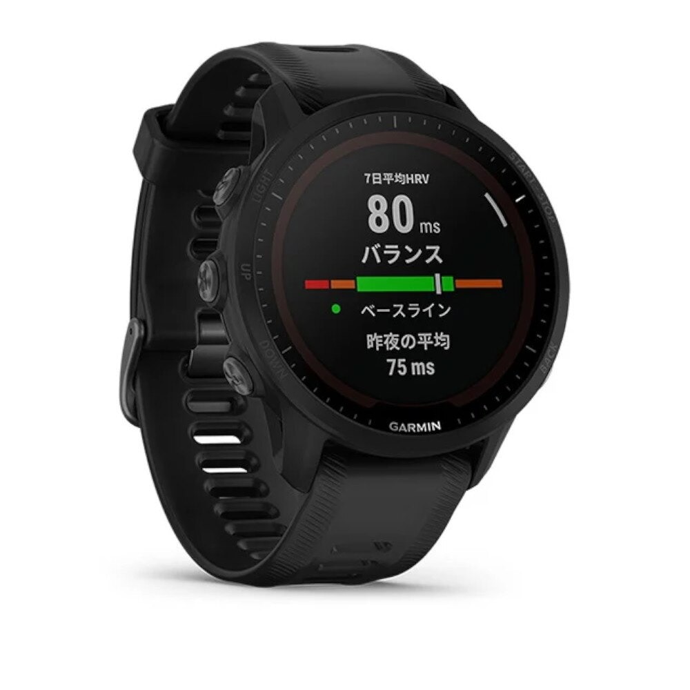 ガーミン（GARMIN）（メンズ、レディース）スマートウォッチ 時計 GPSランニングウォッチ フォアランナー FR955 Dual Power Black 010-02638-D0