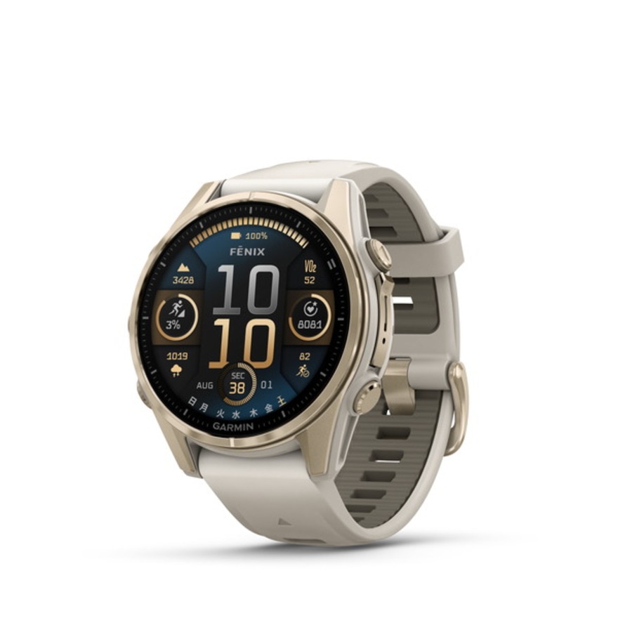 GARMIN 時計 腕時計 フラッグシップGPSウォッチ fenix 8 Sapphire AMOLED 43mm ゴールド 010-02903-16 FF 90 時計・歩数計