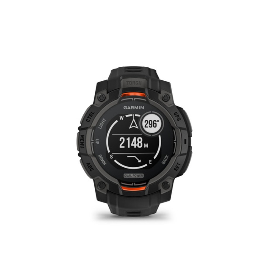ガーミン（GARMIN）（メンズ、レディース）腕時計 Instinct 3 Dual Power 45mm タフネスGPSウォッチ 010-02934-30 防水 黒
