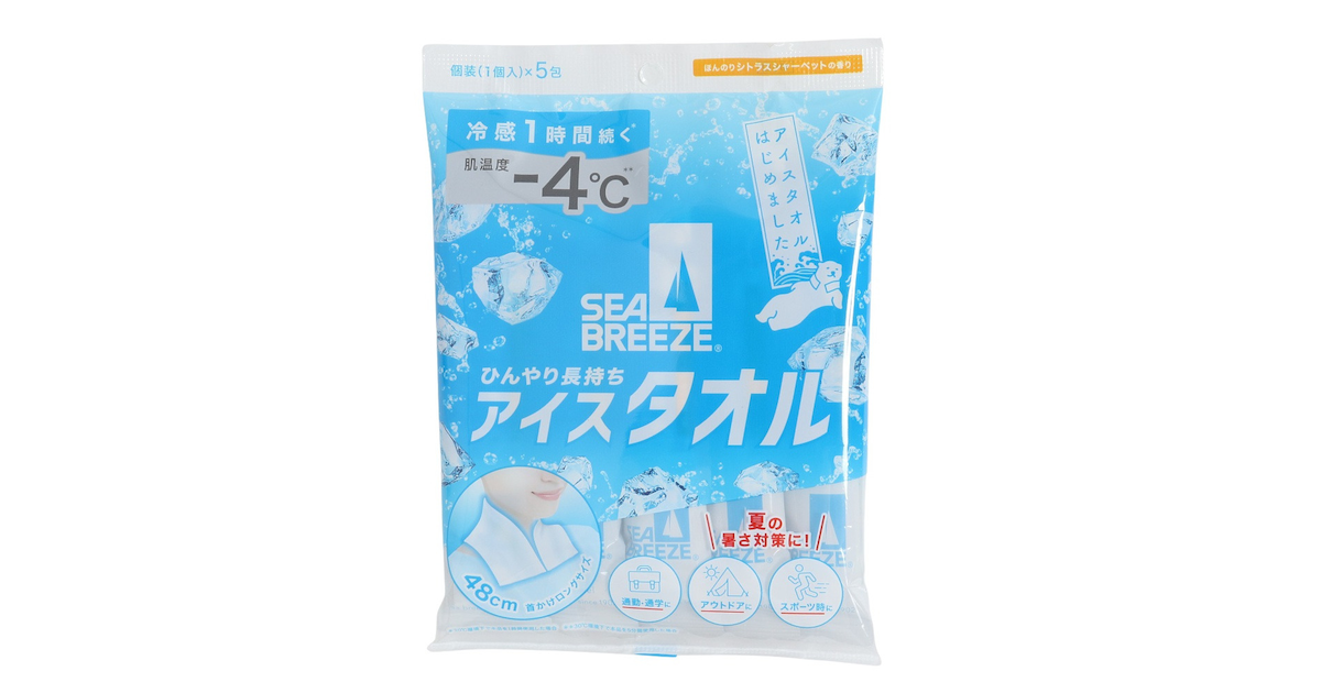 【単品14個セット】 シーブリーズ アイスタオル シトラスシャーベットの香り ボディシート 冷感 (株)ファイントゥデイ(代引不可)【送料無料】
