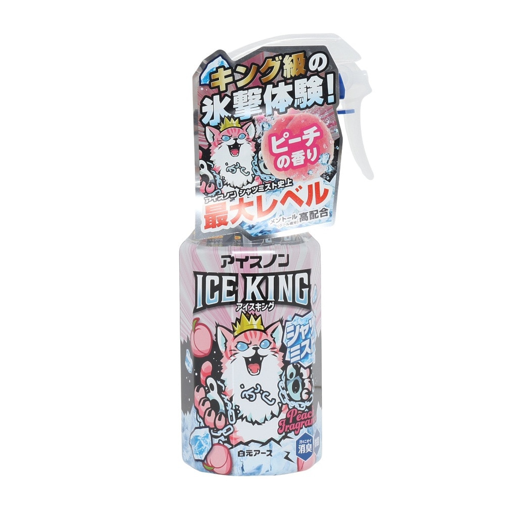白元アース（Hakugen Earth）（メンズ、レディース）冷却ミスト アイスノンシャツミストICEKING ピーチの香り 300ml 冷却スプレー 冷感 ひんやり 除菌 消臭