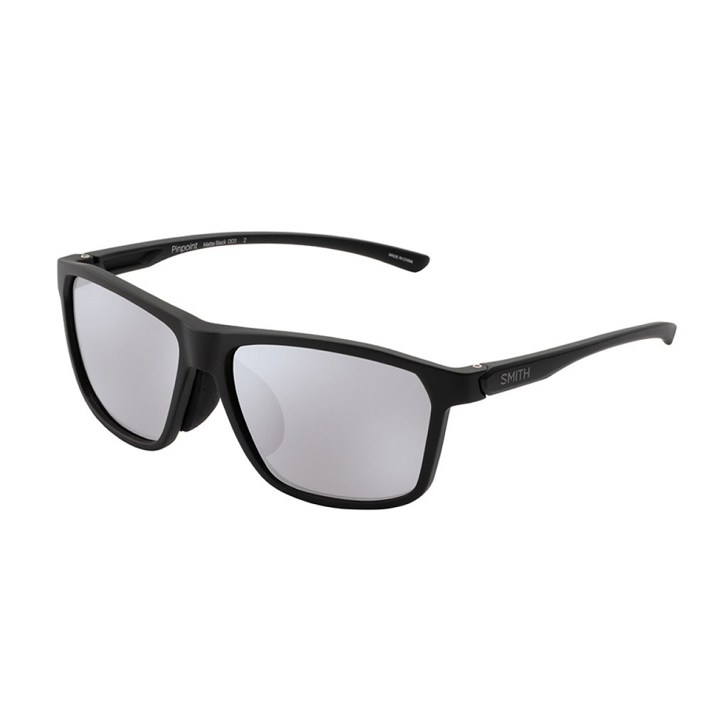 スミス（SMITH）（メンズ、レディース）サングラス POLARX Pinpoint Matte Black X-Gray 27 Silver Mirror ケース付 偏光レンズ ノーズパッド 交換可 スポーツ