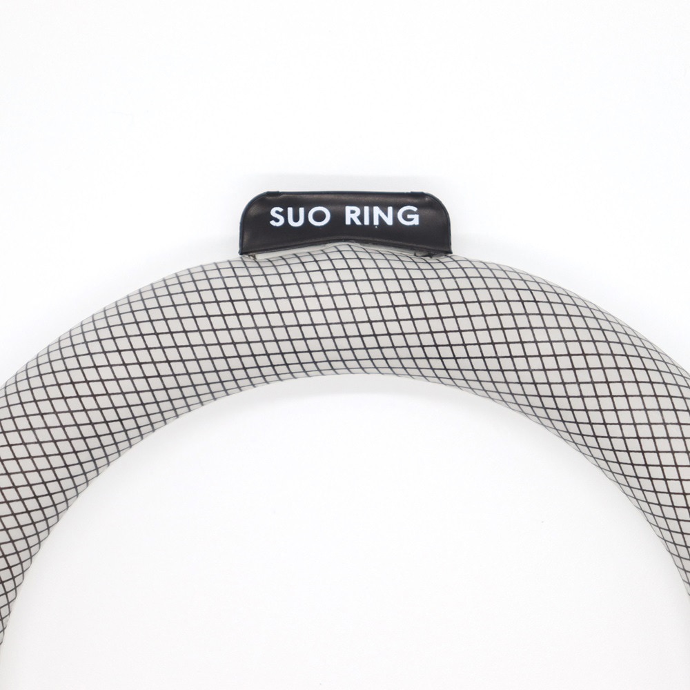 SUO（SUO）（メンズ、レディース）ネッククーラー RING 28° ICE ラティス SUO24-BLK-L 暑さ対策 熱中症対策