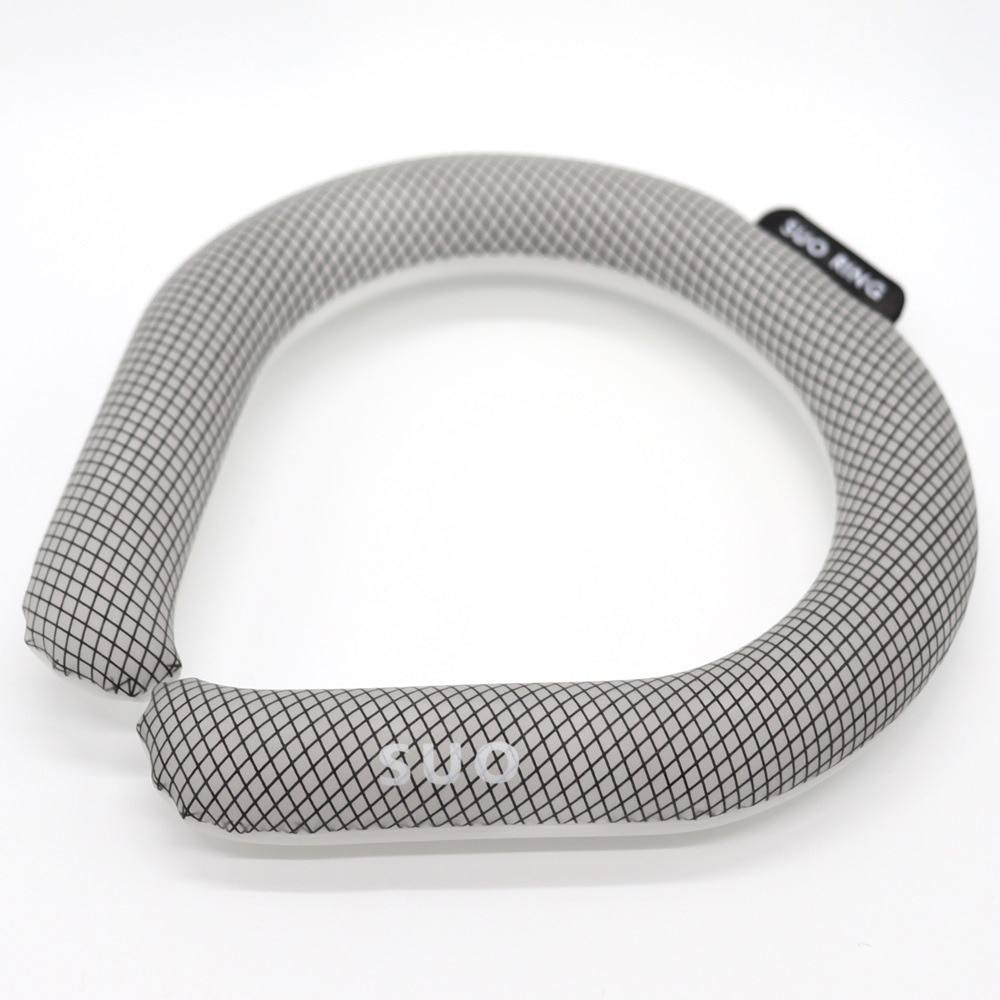SUO（SUO）（メンズ、レディース）ネッククーラー RING 28° ICE ラティス SUO24-BLK-M 暑さ対策 熱中症対策
