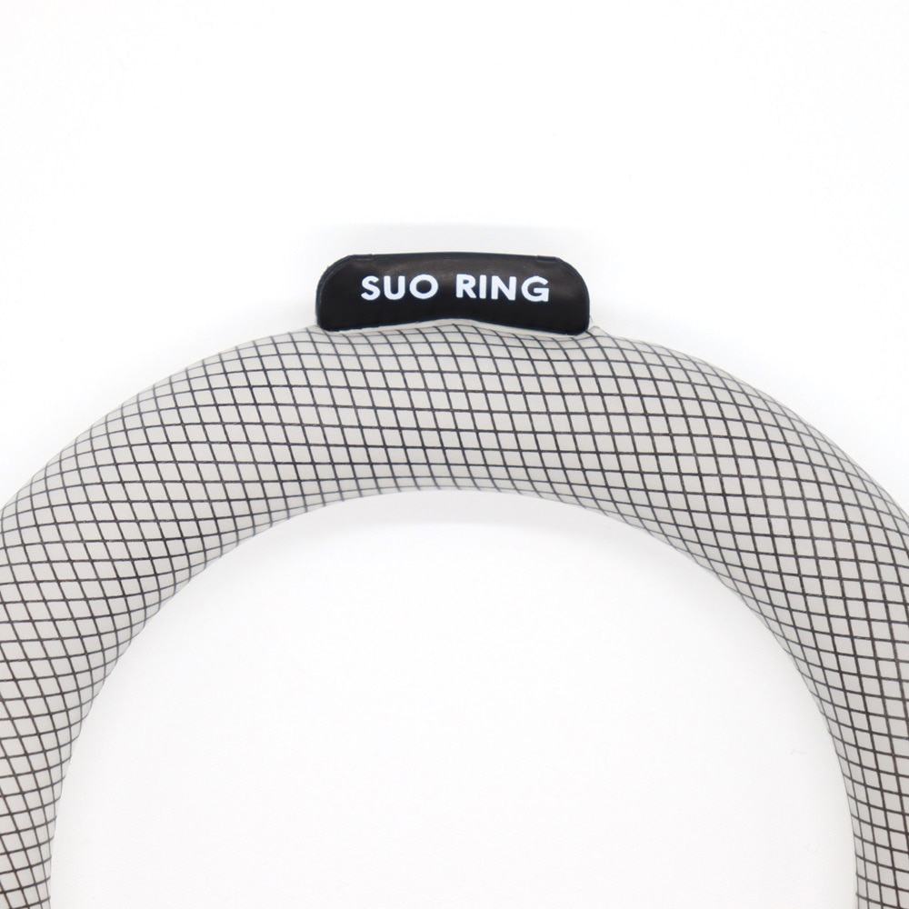 SUO（SUO）（メンズ、レディース）ネッククーラー RING 28° ICE ラティス SUO24-BLK-M 暑さ対策 熱中症対策