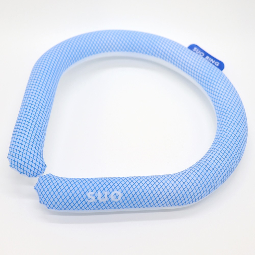 SUO（SUO）（メンズ、レディース）ネッククーラー RING 28° ICE ラティス SUO24-BLU-L 暑さ対策 熱中症対策