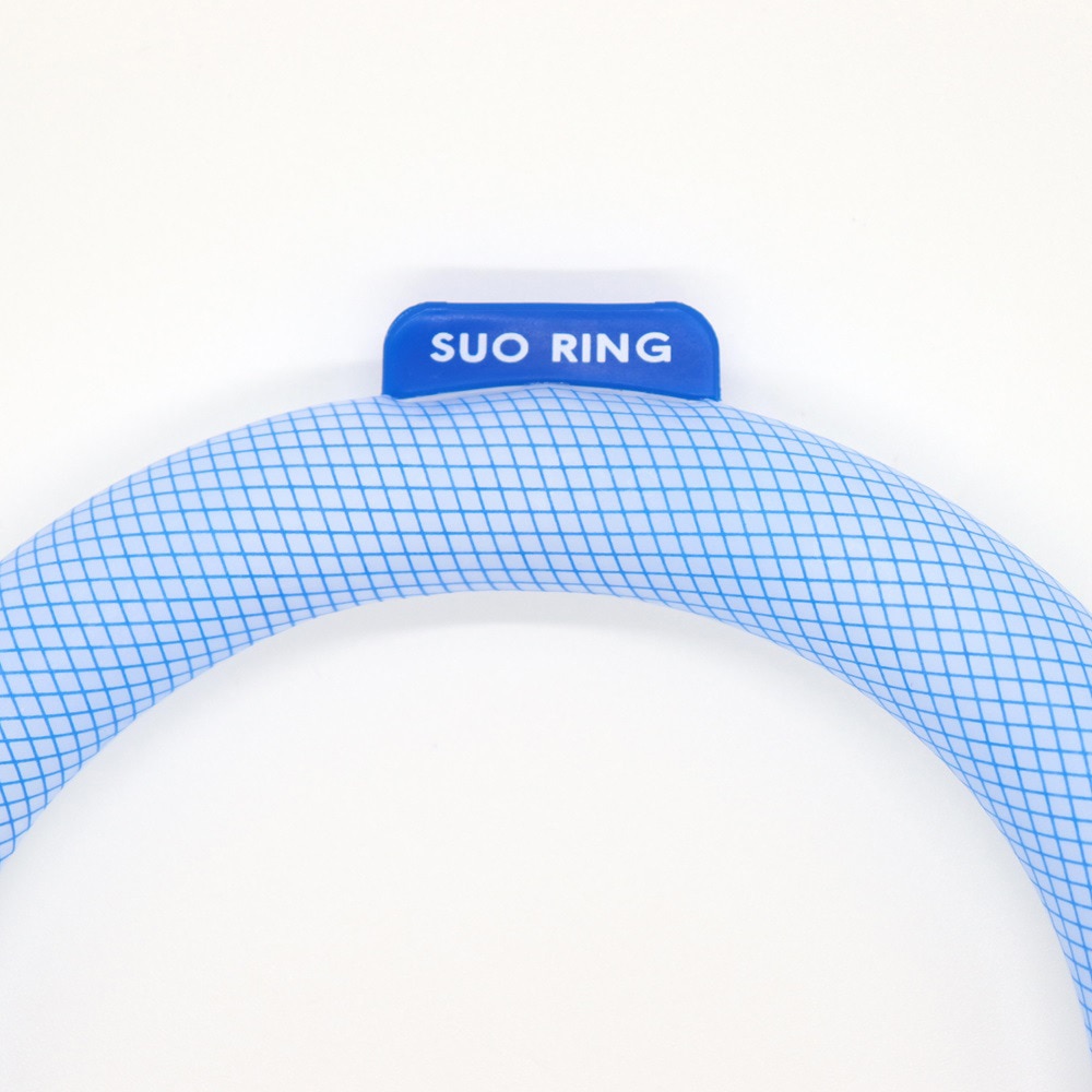SUO（SUO）（メンズ、レディース）ネッククーラー RING 28° ICE ラティス SUO24-BLU-L 暑さ対策 熱中症対策