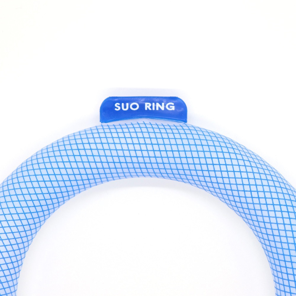SUO（SUO）（メンズ、レディース）ネッククーラー RING 28° ICE ラティス SUO24-BLU-M 暑さ対策 熱中症対策