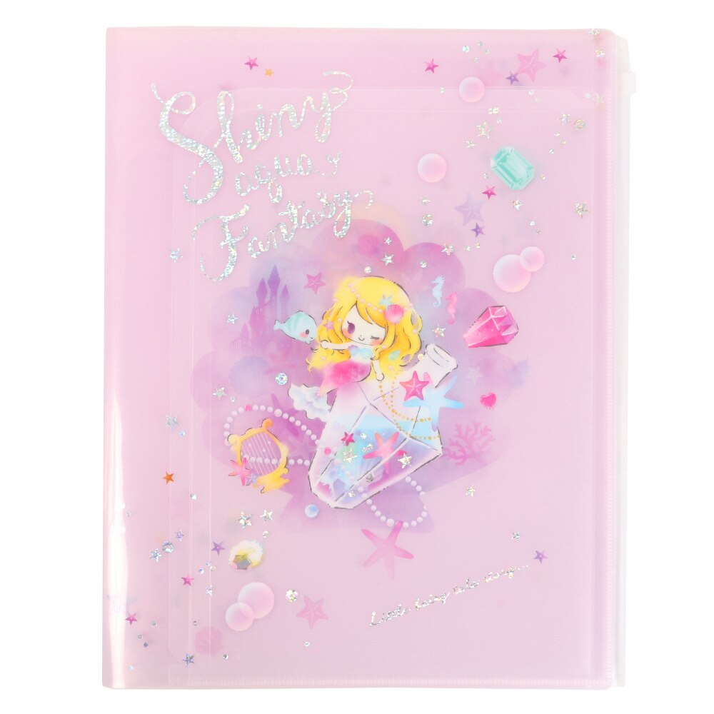  スライダー付き6ポケットクリアファイル 人魚姫 24839