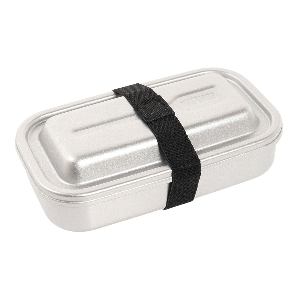 サーモス（THERMOS） ランチボックス シルバー 800ml DAA-800 SL ふっ素 アルミ製 1段弁当 食洗器対応 弁当箱 ベルト付き 仕切り オフィス 弁当