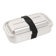 ランチボックス シルバー 800ml DAA-800 SL ふっ素 アルミ製 1段弁当 食洗器対応 弁当箱 ベルト付き 仕切り オフィス 弁当
