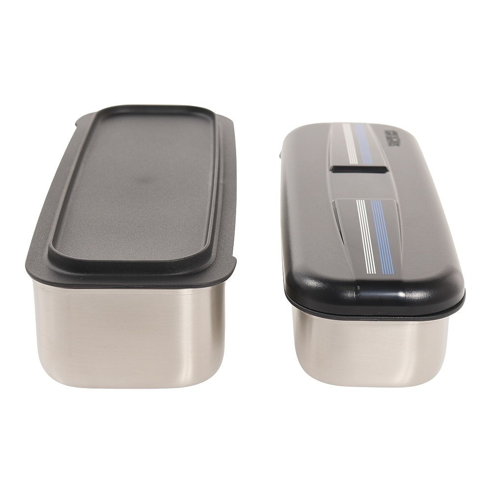 サーモス（THERMOS） ランチボックス DSD-1104W L-BK 食洗器対応 弁当箱 ベルト付き 箸付き ステンレス 保冷ケース 2段弁当  コンパクト