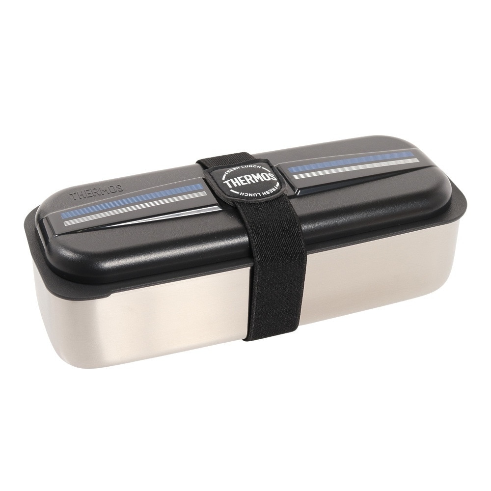 サーモス（THERMOS） ランチボックス DSD-1104W L-BK 食洗器対応 弁当箱 ベルト付き 箸付き ステンレス 保冷ケース 2段弁当  コンパクト