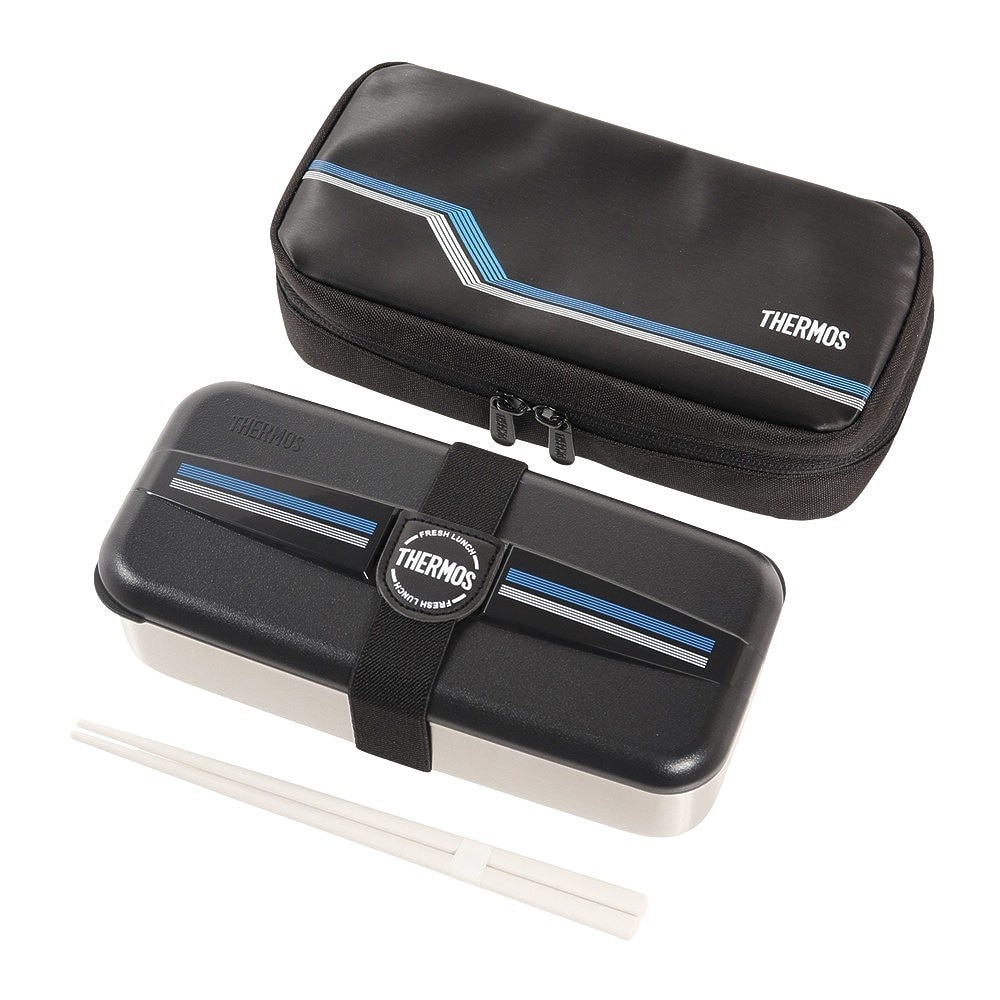 サーモス（THERMOS） ランチボックス 700ml DSD-704 L-BK 1段弁当 食洗器対応 電子レンジ対応 弁当箱 ベルト付き 仕切り 箸付き 保冷力 オフィス