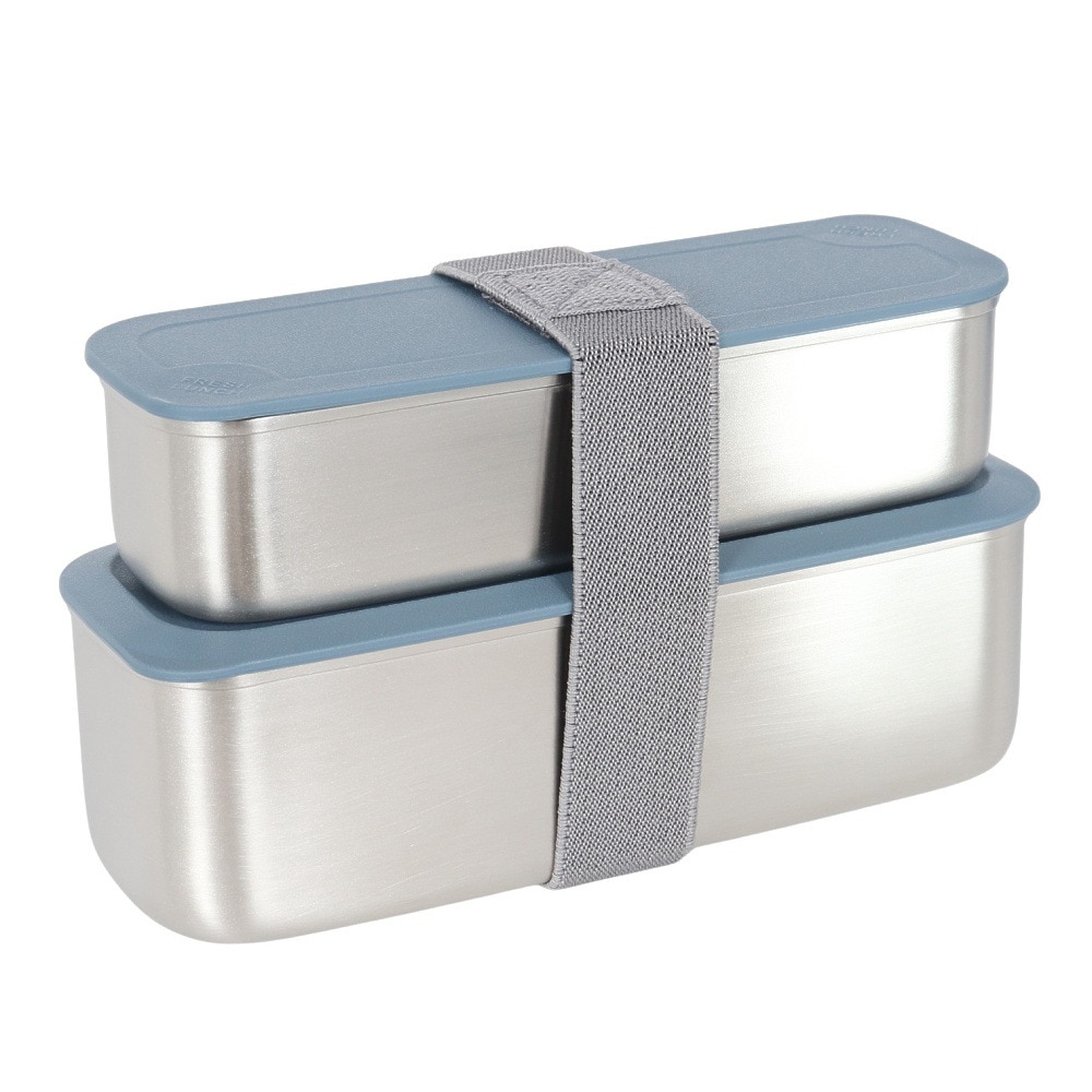 サーモス（THERMOS）（メンズ、レディース、キッズ）弁当箱 フレッシュランチボックス 青 DSA-605W GNV 二段 スリム ステンレス 耐熱 保冷 食洗器対応