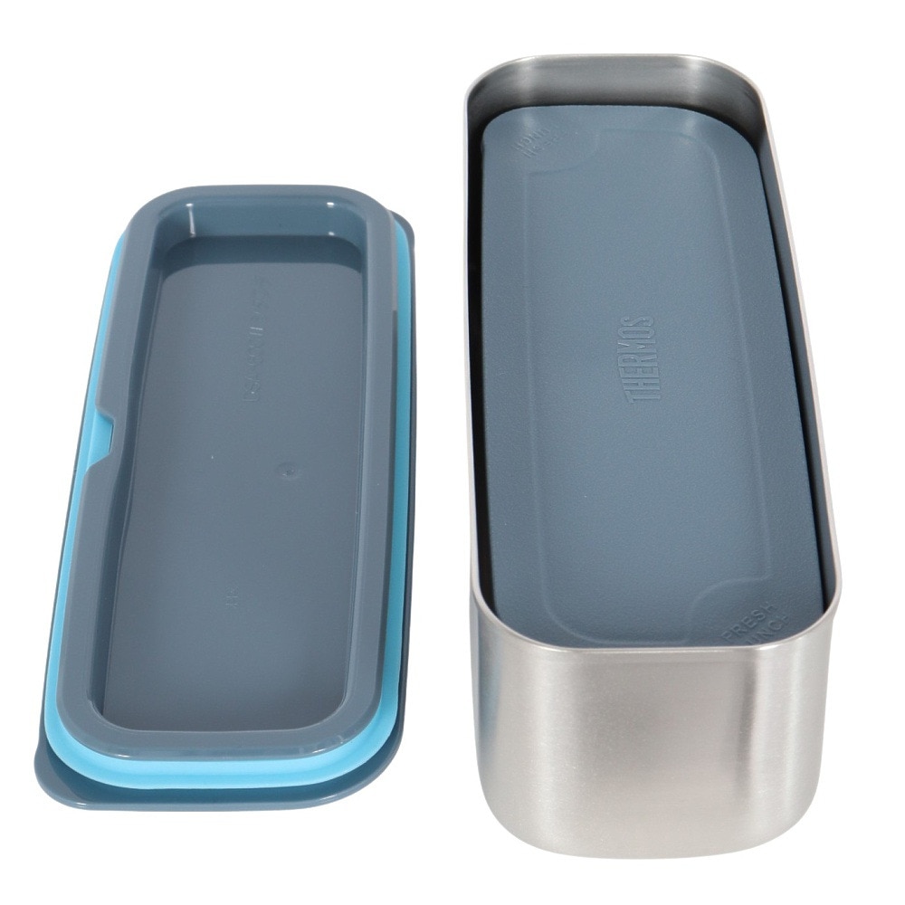 サーモス（THERMOS）（メンズ、レディース、キッズ）弁当箱 フレッシュランチボックス 青 DSA-605W GNV 二段 スリム ステンレス 耐熱 保冷 食洗器対応