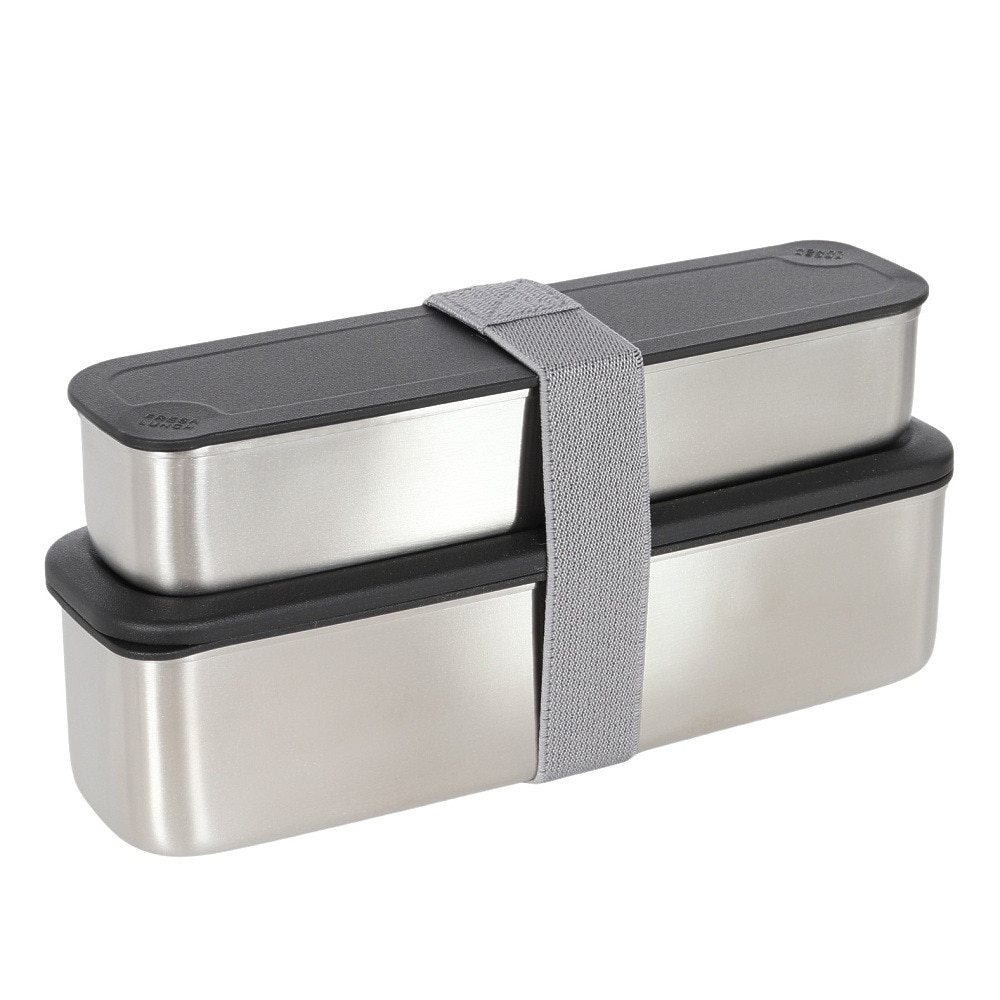 サーモス（THERMOS）（メンズ、レディース、キッズ）弁当箱 フレッシュランチボックス 黒 DSA-805W GY-BK 二段 スリム ステンレス 耐熱 保冷 食洗器対応