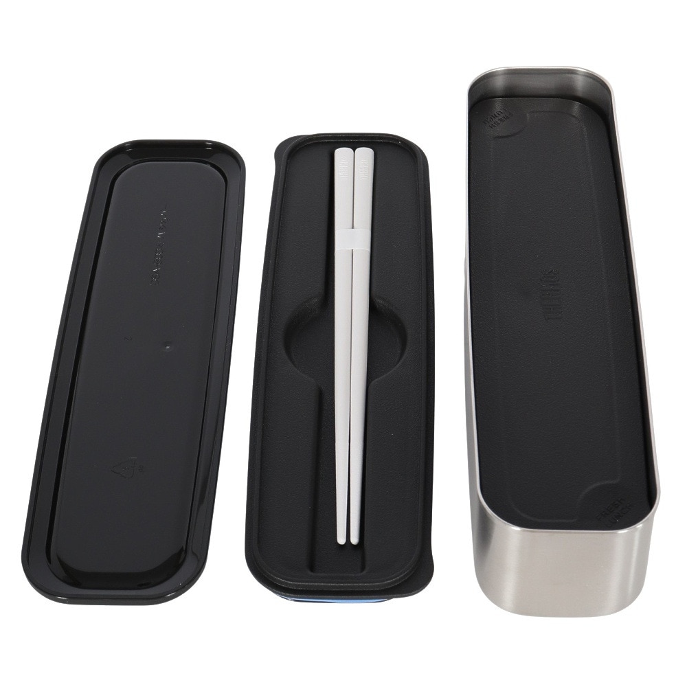 サーモス（THERMOS）（メンズ、レディース、キッズ）弁当箱 フレッシュランチボックス 黒 DSA-805W GY-BK 二段 スリム ステンレス 耐熱 保冷 食洗器対応